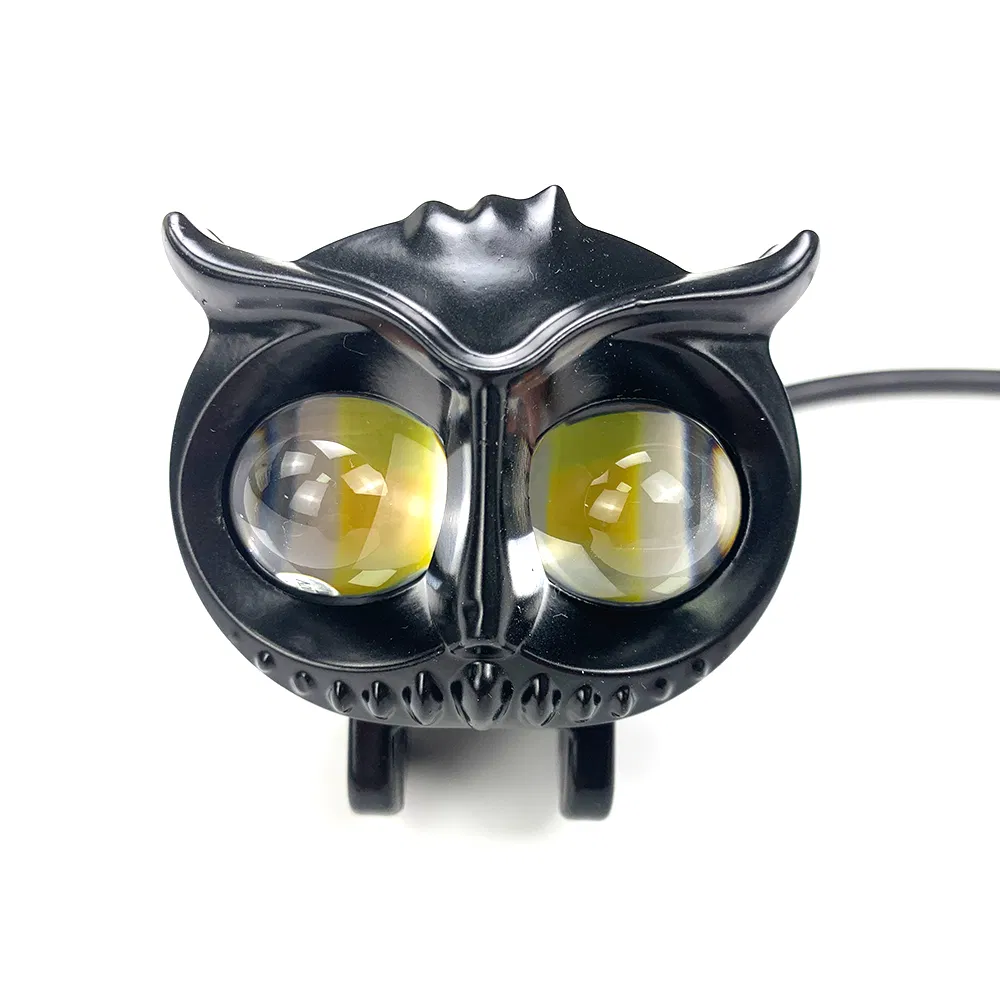 Sistema de Iluminação de Farol Mini para Motocicleta com Lente Protetora LED Spot Dual Color Branco Amarelo