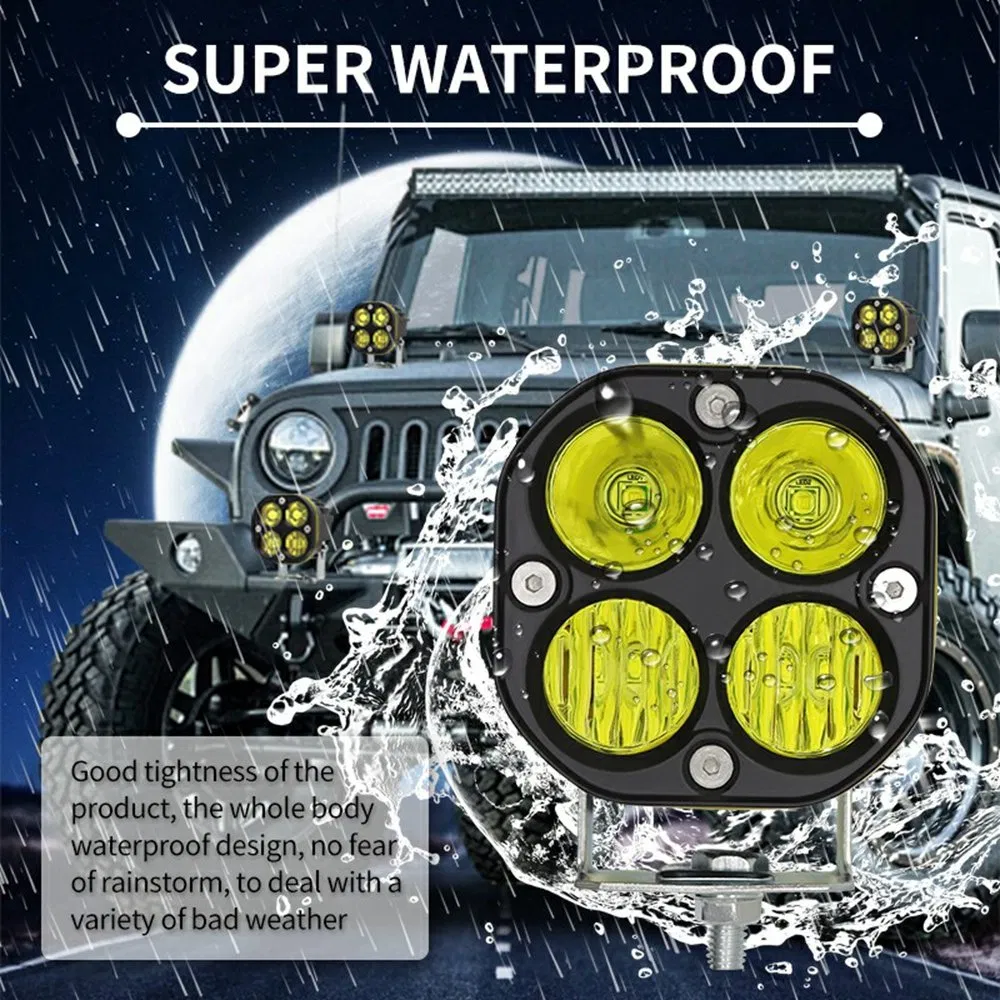 D1-1 3 Luz de Trabalho LED Quadrada de 1 Polegada, 40W Lâmpada de Neblina para Carro, para Veículo Off Road Luz de Parachoque Frontal