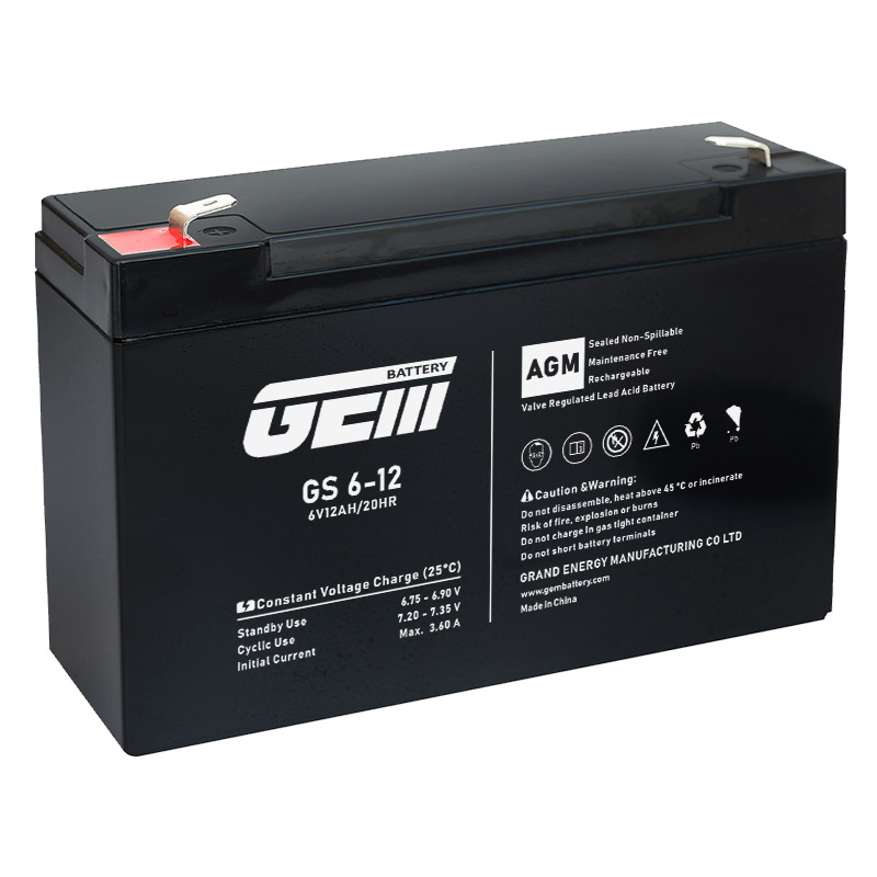 GS 6V12ah para UPS/ Banco de Energia Solar / Inversor Ferramenta Elétrica Scooter Elétrica Bicicleta Motoscooter Bicicleta Sistema de Alarme de Motocicleta Segurança Carros/Brinquedo