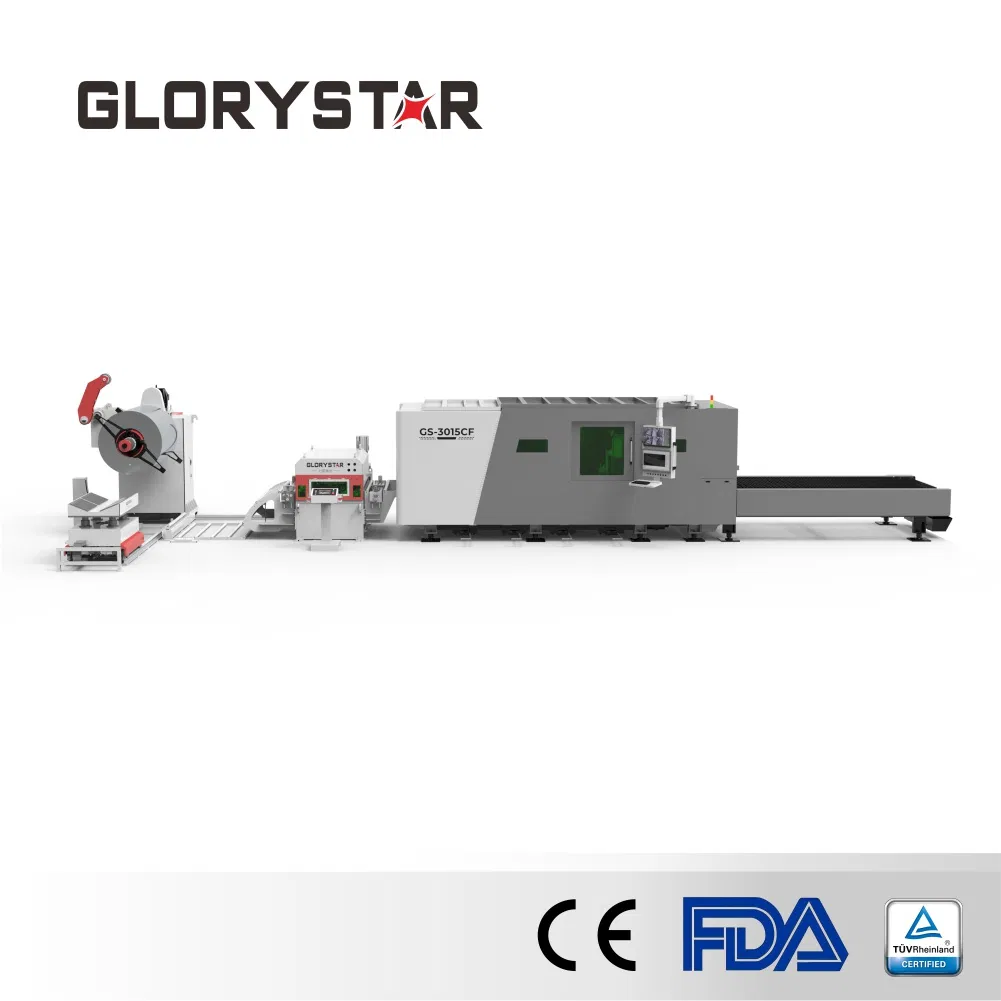 Sistema de Preparação de Bobinas a Laser Glorystar - Gestão Automática de Resíduos e Extração de Poeira Seccional para 0-6mm Aço