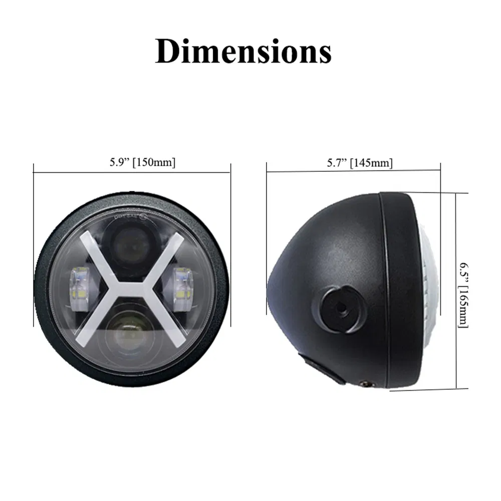 12V 24V 5.75" Faróis Dianteiros em Forma de X H4 LED Projetor para Motocicleta, Caminhão Veículo Offroad Farol Alto Baixo com DRL Branco Luz de Seta Amarela