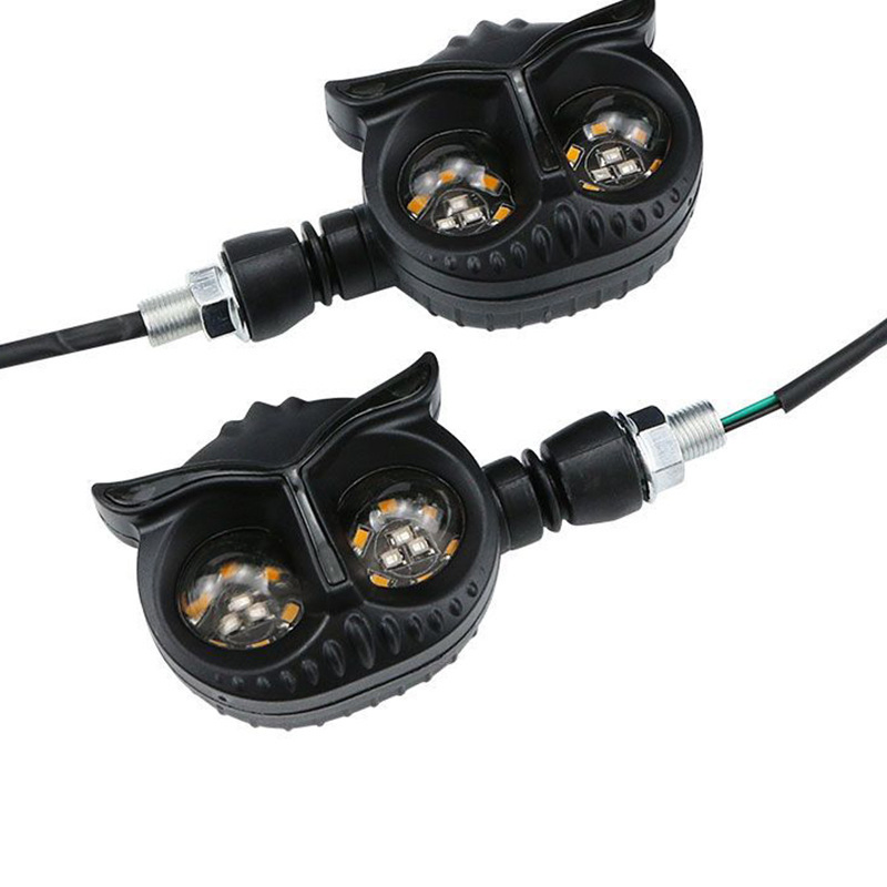 2PCS Sinalizadores LED de Motocicleta Universal Owl Luzes Indicadoras Âmbar Pisca-Piscas Sistema de Iluminação para Motocicleta