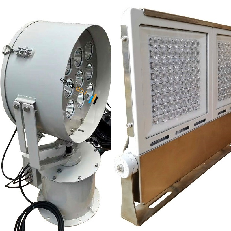 Iluminação de Barco de Pesca LED 500W Luz de Busca Pan e Tilt para Navegação e Mar