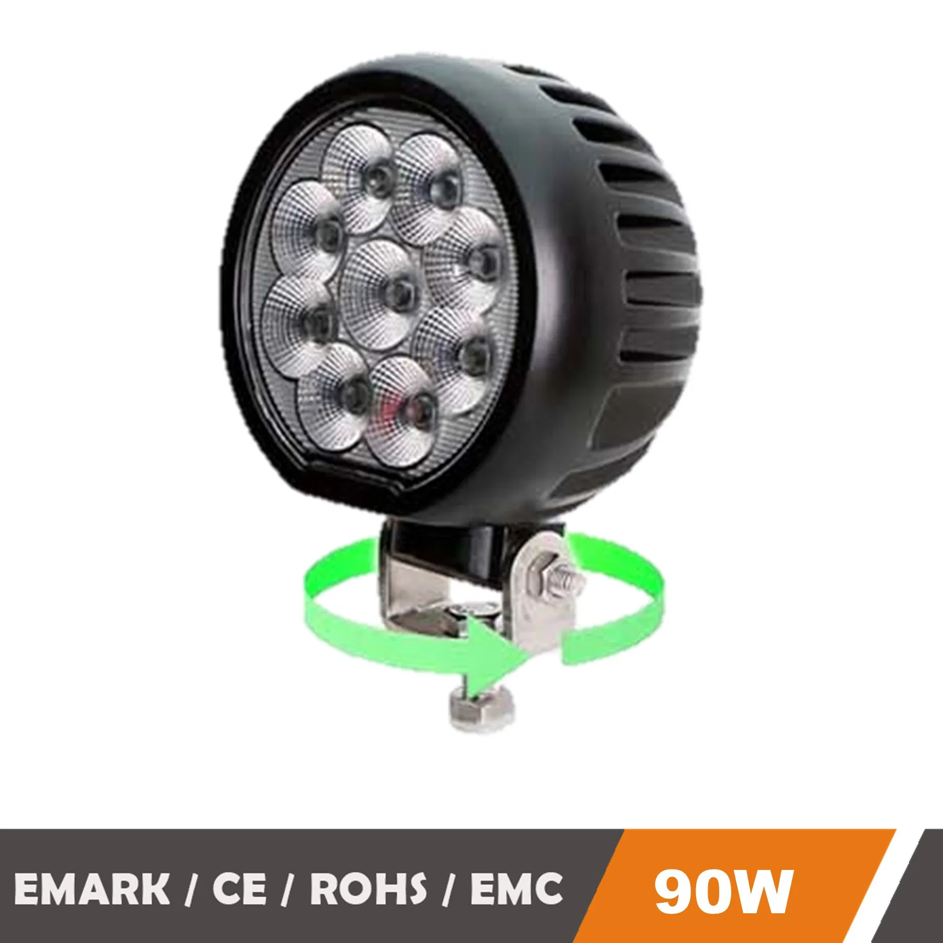 5 Polegada 90W Iluminação LED Rotativa por Atacado com Spot Flood para Equipamentos Pesados Luzes de Trabalho Industriais Luz de Trabalho Automotiva Faróis de Trator LED