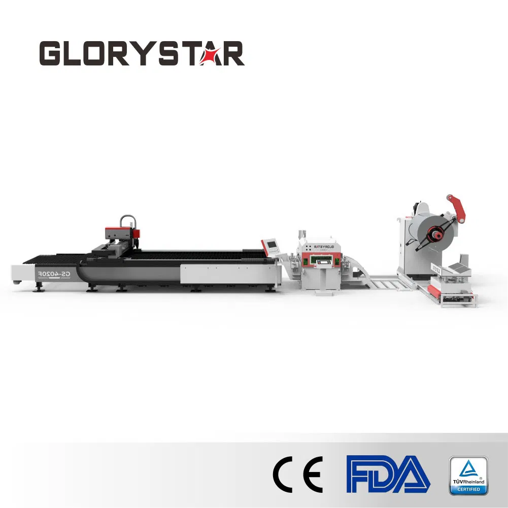 Sistema de Preparação de Bobinas Glorystar Laser Industrial - 1-80kw Gestão Automática de Resíduos e Extração de Poeira Seccional