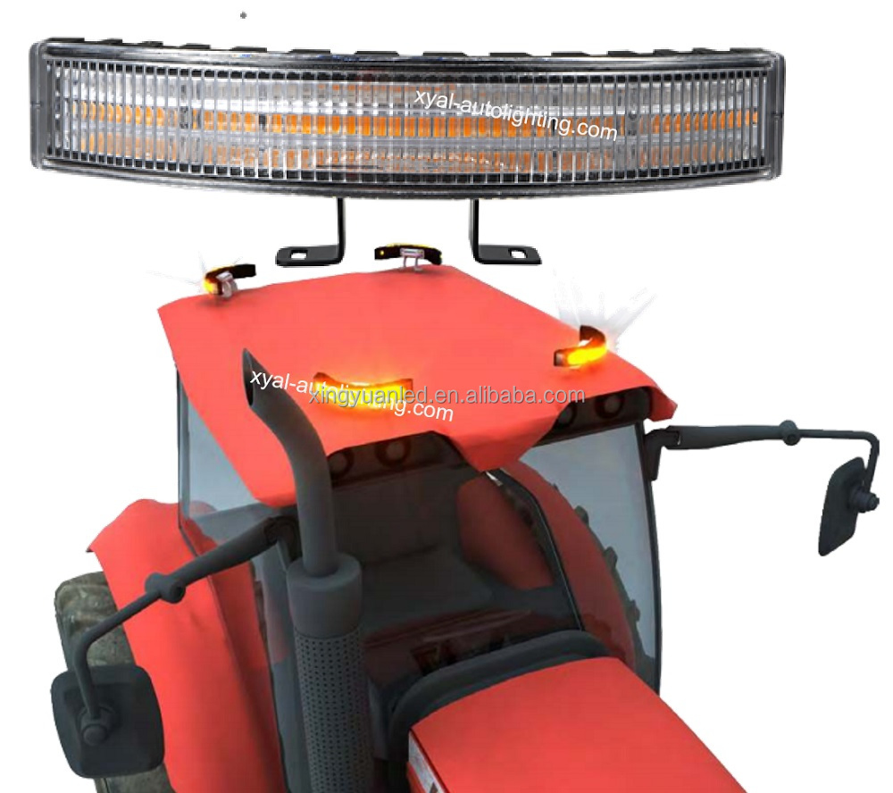 Conjunto de Maquinário Agrícola com Luz Estroboscópica LED Curvada para Grade de Veículo com Controlador
