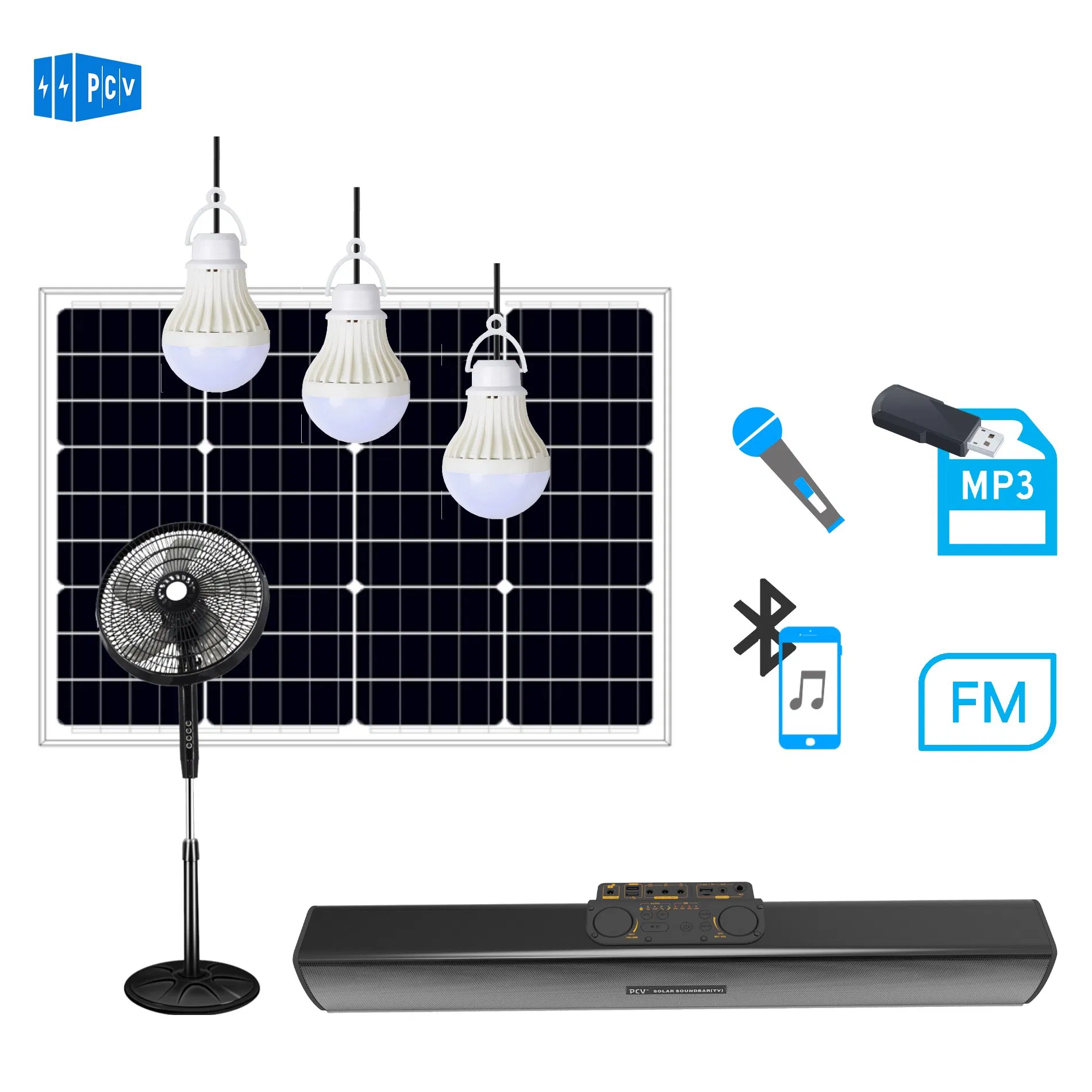 Olá Som Hi-Fi Super Bass Sem Fio Ipx5 À Prova D'Água Exterior Motocicleta Bicicleta Banco de Energia Estéreo Portátil Sistema de Iluminação Solar para Casa
