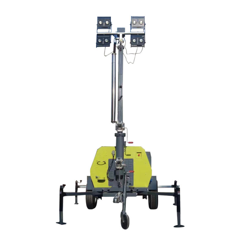 9m Veículo de Elevação Elétrica Manual com Iluminação 6kw Gerador a Diesel com 1000W*4 Haleto de Ouro Light/400W*4LED Elevação Hidráulica do Tipo Basculante