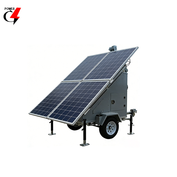 Torre de Luz Solar para Trailer 4X150W 5000K Luzes LED de Dia IP44 Sistema de Iluminação Externa
