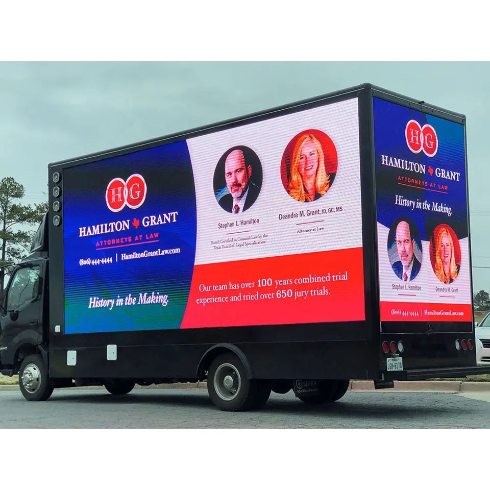 Painel de LED Móvel Publicidade em Veículo Elétrico Tela Exibidora Móvel em Reboque P5