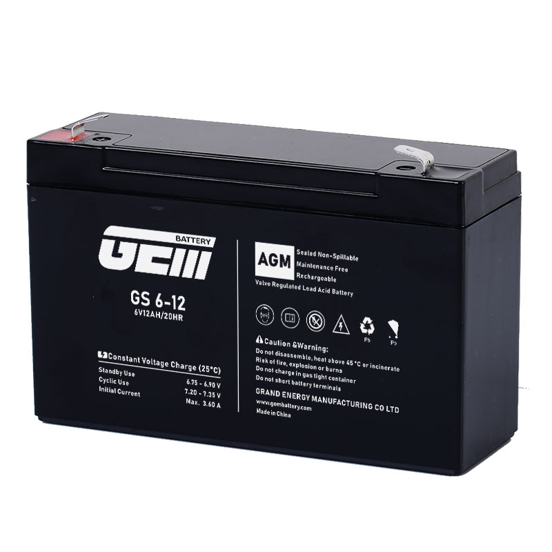 GS 6V12ah para UPS/ Banco de Energia Solar / Inversor Ferramenta Elétrica Scooter Elétrica Bicicleta Motoscooter Bicicleta Sistema de Alarme de Motocicleta Segurança Carros/Brinquedo