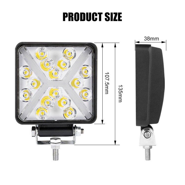 Luz de Trabalho LED Bkr 12V/24V 48W Luz LED Angel Eye para Off Road 4X4 Luz de Trabalho LED para Caminhão e Veículos Off-Road