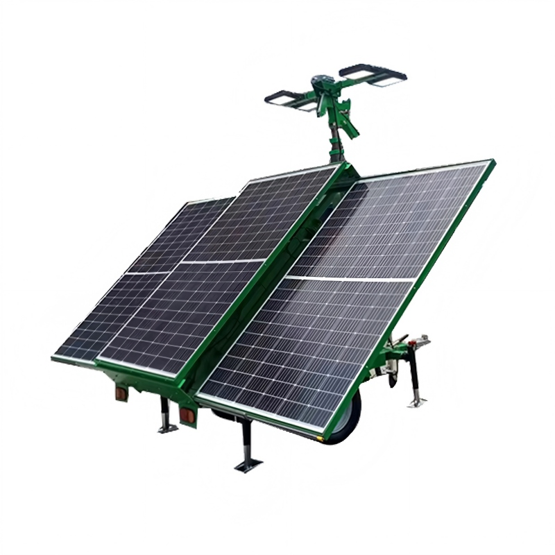 Sistema de Iluminação de Emergência Ecológico e Amigo do Ambiente com Farol Móvel Montado em Reboque Alimentado por Energia Solar