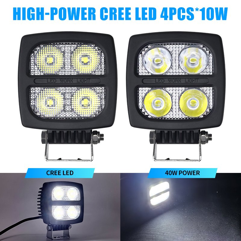 À prova d'água IP67 7000K Luz Spot LED Inteligente que Muda de Cor 40W Luz para Veículos Agrícolas para Tratores e Agricultura