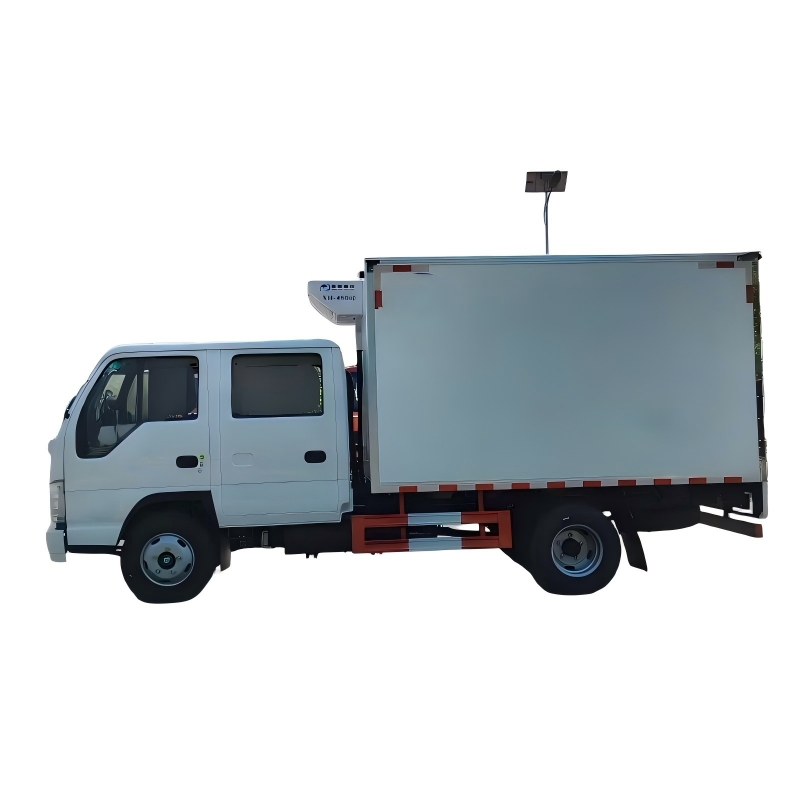 4X2 Caminhão Refrigerado Isuz U 20 Tonelada Cabine Dupla Van Isolada para Transporte de Alimentos, Refrigerador, Congelado, Cadeia Fria, Logística, Transporte de Carne Fresca
