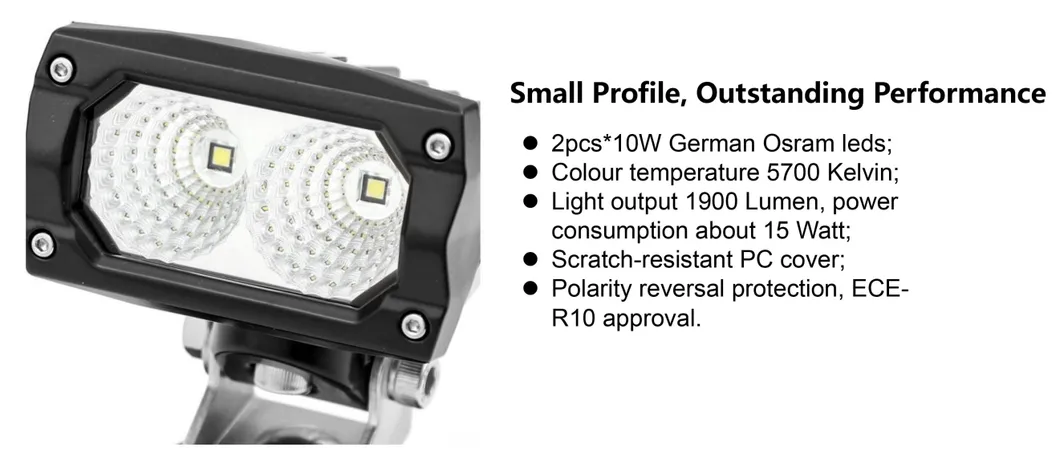 Emark R10 IP68 4inch 20W Lâmpada de Trabalho LED Detalhes 1