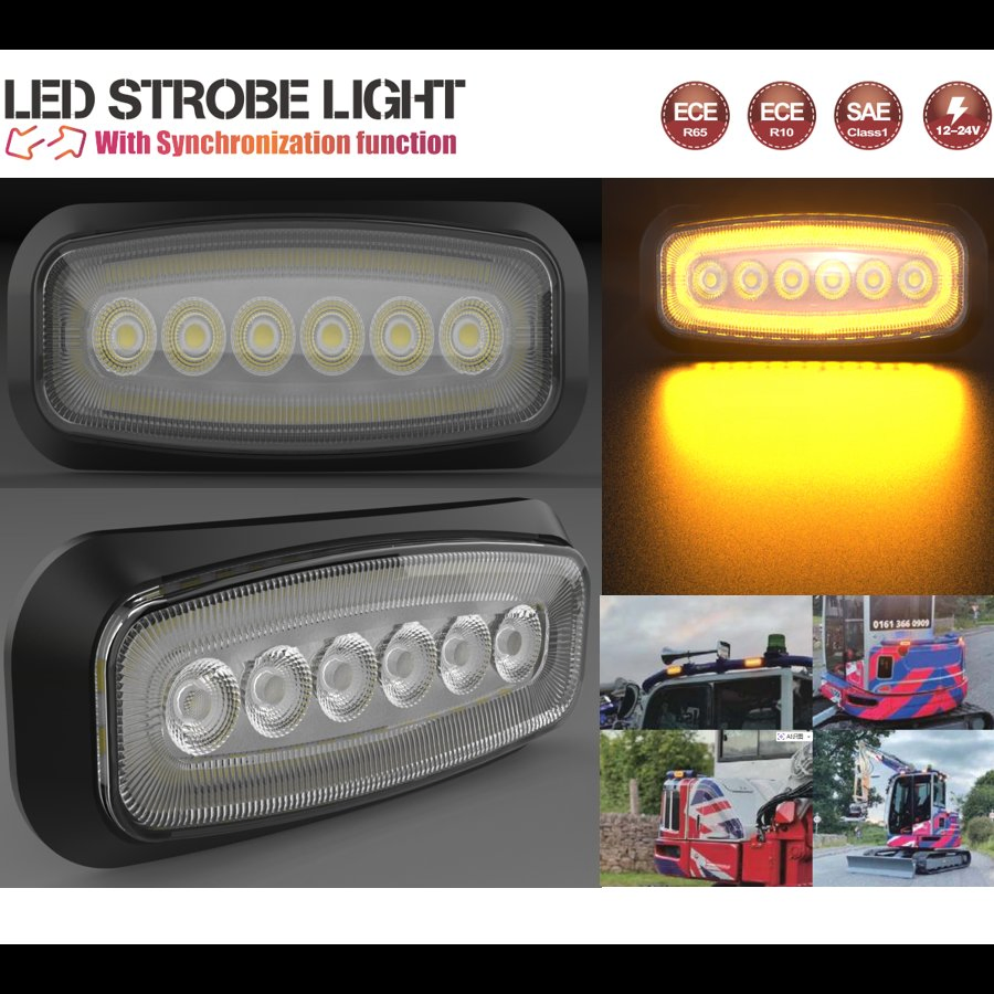 Luz de Estroboscópio Universal à Prova d'Água com Parafuso Âmbar de Alta Potência