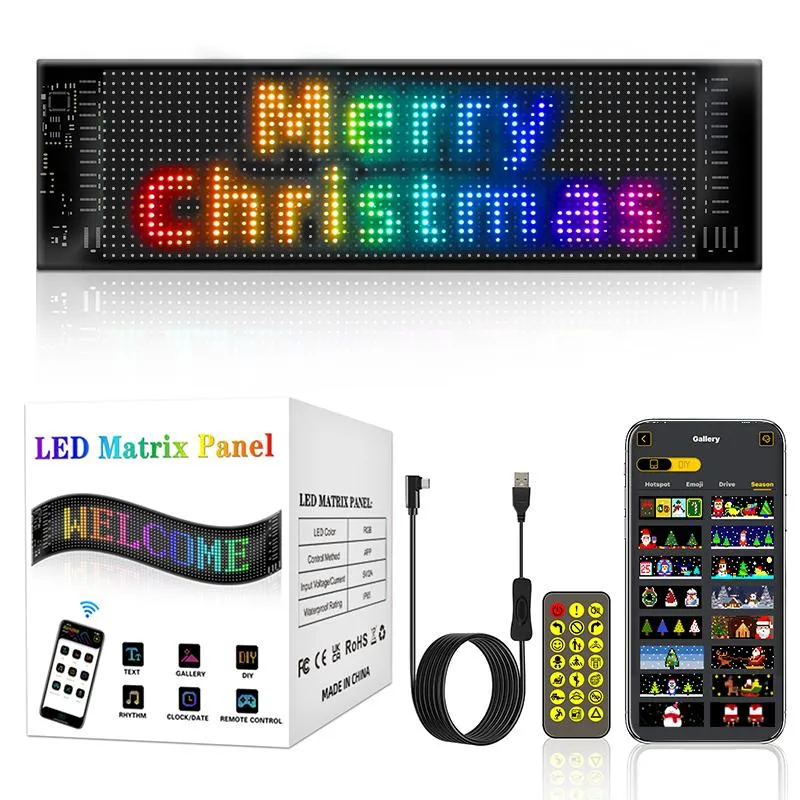Controle APP Carro Programável Tela LED Mini Display LED para Decoração da Janela Traseira do Carro