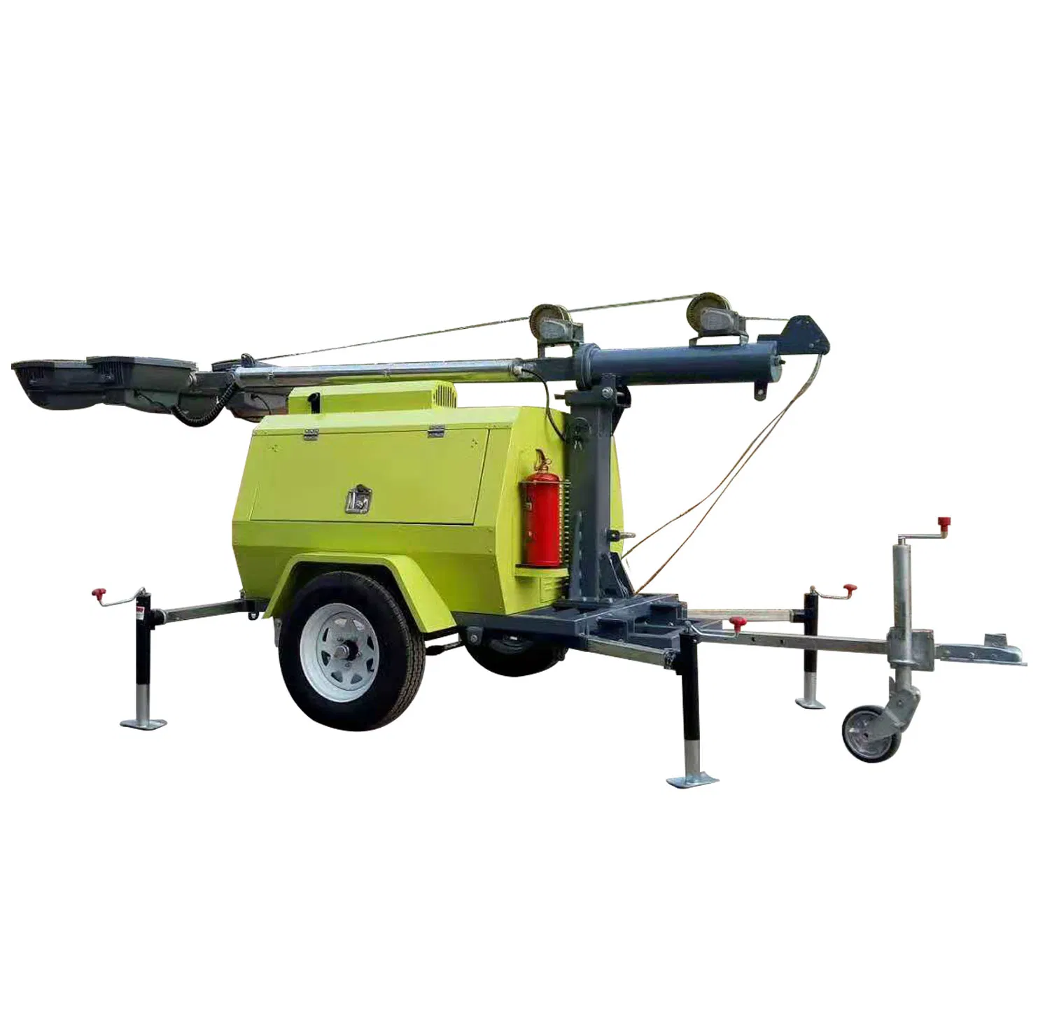 9m Veículo de Elevação Elétrica Manual com Iluminação 6kw Gerador a Diesel com 1000W*4 Haleto de Ouro Light/400W*4LED Elevação Hidráulica do Tipo Basculante