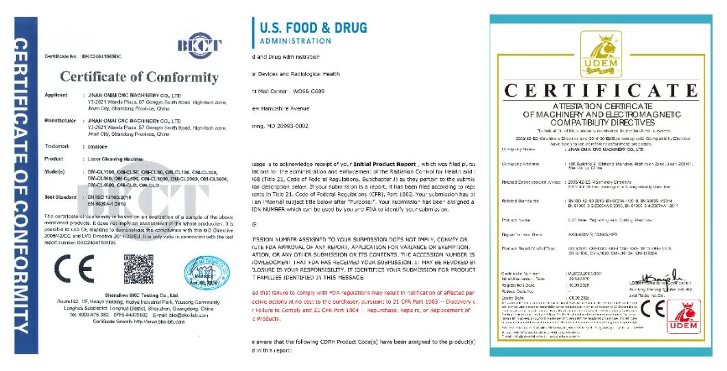 Certificados CE FDA