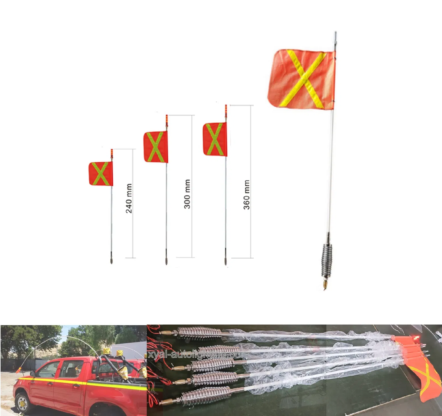 Segurança na Mineração Caminhão de Coleta Veículo Off-Road Bandeira de Aviso Luz de Poste
