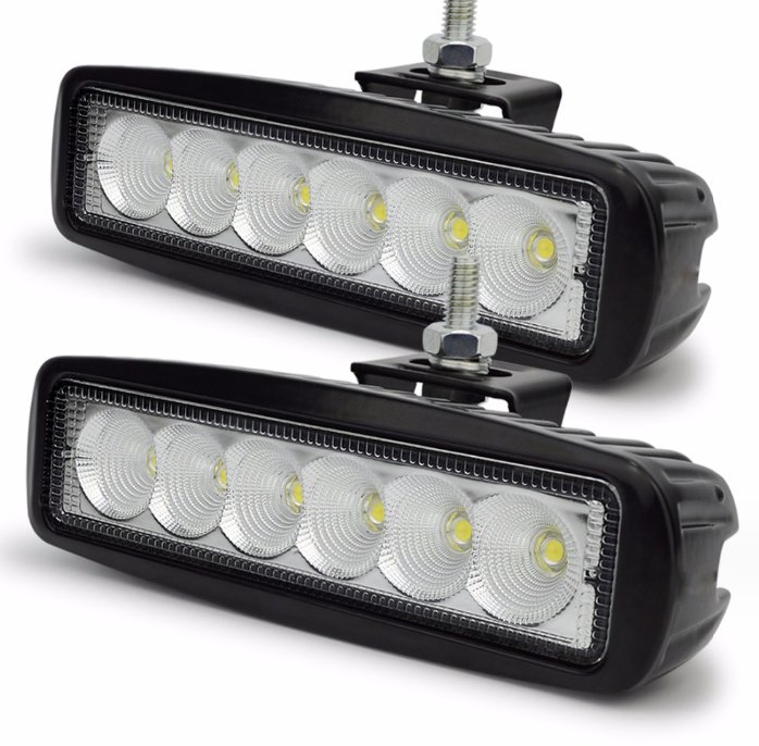 18W Luz de Trabalho LED Spot Flood 9-32V 4WD 12 Volt para veículo off-road