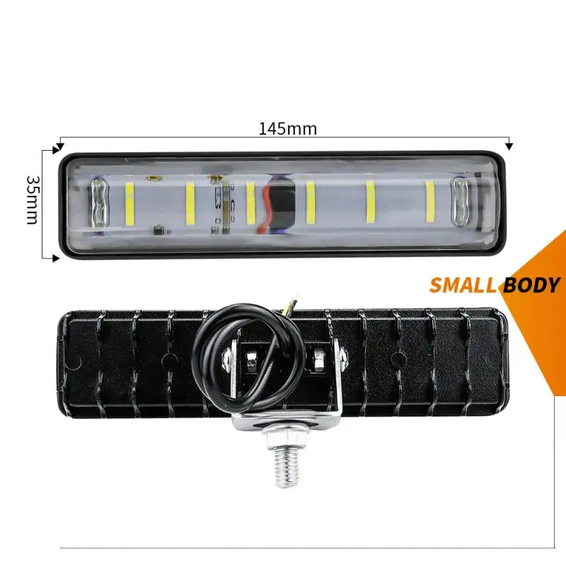 6inch 6LED Guia de Luz de Trabalho de Feixe de Inundação Barra de Luz de Névoa para Caminhão Trailer SUV ATV Sistema de Iluminação Offroad