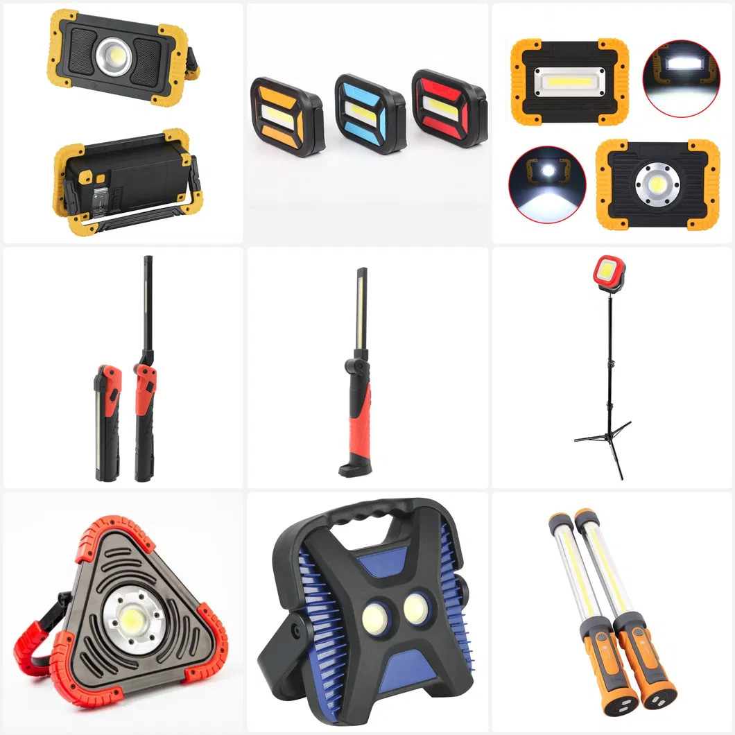 Luz de Trabalho Automotiva Recarregável LED de Emergência para Capô de Carro 120 Lâmpada de Trabalho com Suporte Dobrável Luz de Inundação Poderosa