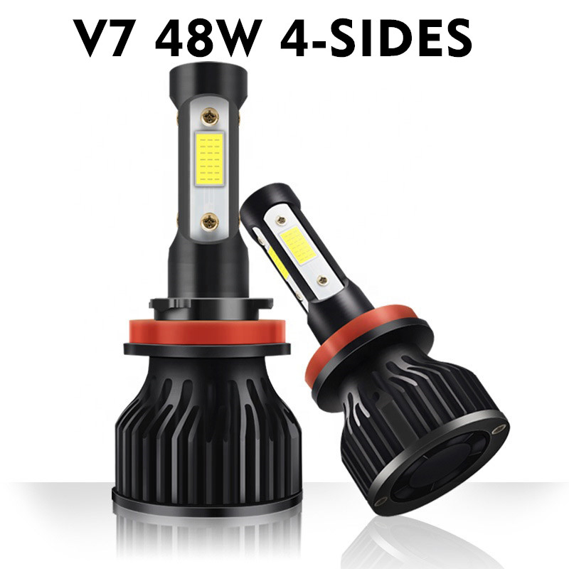 Luz Frontal LED 12V V7 Lâmpada Automática Iluminação Automotiva Tamanho Pequeno Fácil de Instalar Luz para Carro