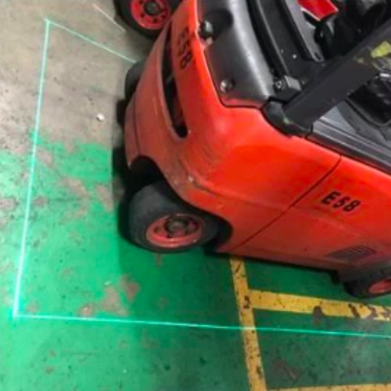 Luz de segurança de linha a laser para empilhadeira vermelha, azul e verde para alerta de perigo em oficina