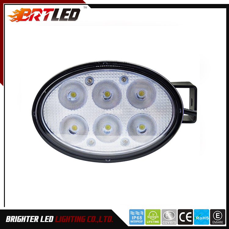 60W Luz de Trabalho LED Oval Aprovada E-MARK R112 R10 para Tratores Veículos Agrícolas