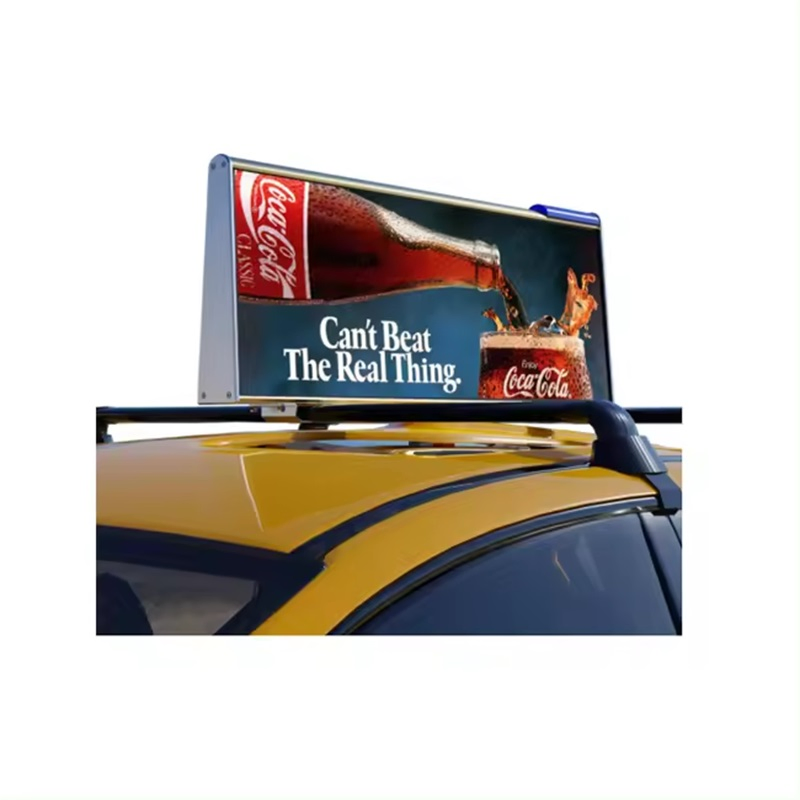 Veículo de Táxi Comercial com Teto Colorido Publicidade Digital em Carro Tela de Exibição LED de Alta Resolução P2.5