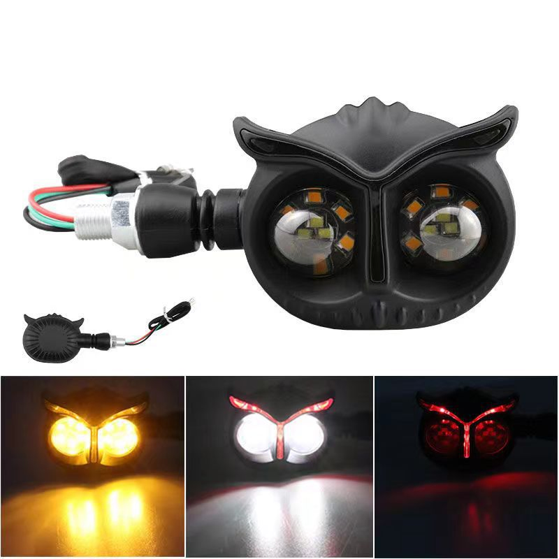 2PCS Sinalizadores LED de Motocicleta Universal Owl Luzes Indicadoras Âmbar Pisca-Piscas Sistema de Iluminação para Motocicleta