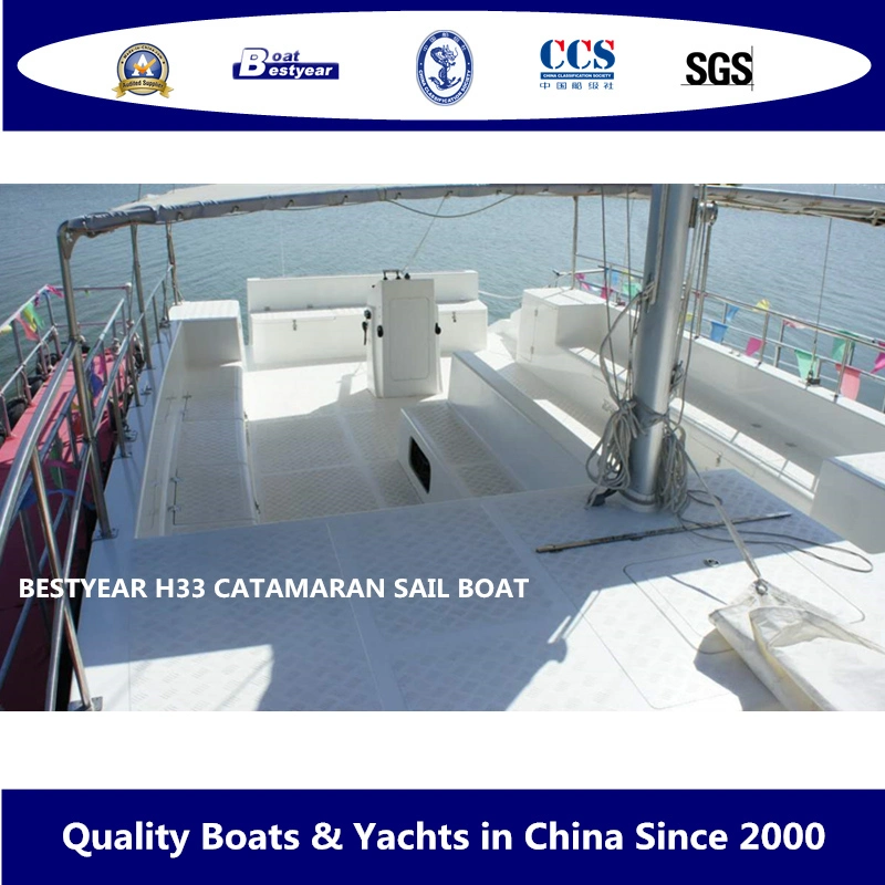 Bestyear 11m 33FT Fiberglass Catamaran Sail Boat H33 Passenger Transportation for 30 People
