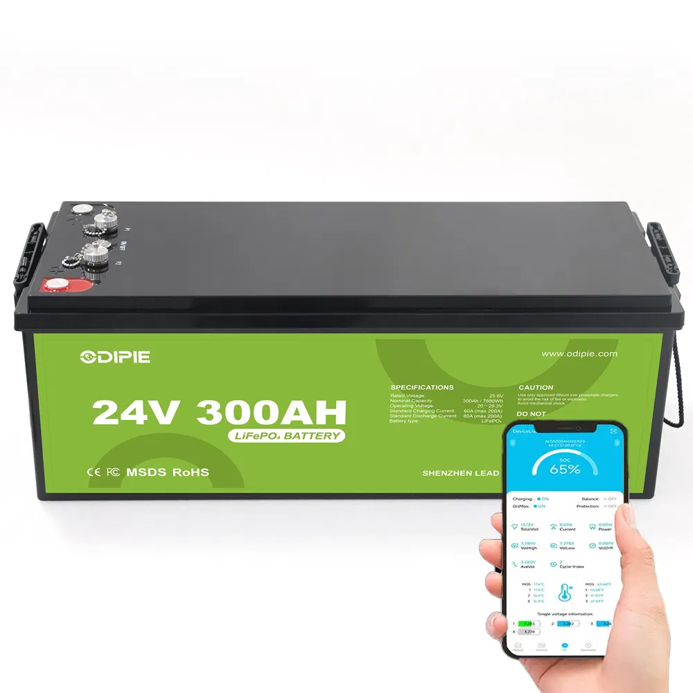 China Factory 24V 25.6V 300ah 314ah 8038wh Smart Marine Lithium LiFePO4 Battery Solar Storage Battery with Can/RS485 Compatible with Victron for Boat Yacht