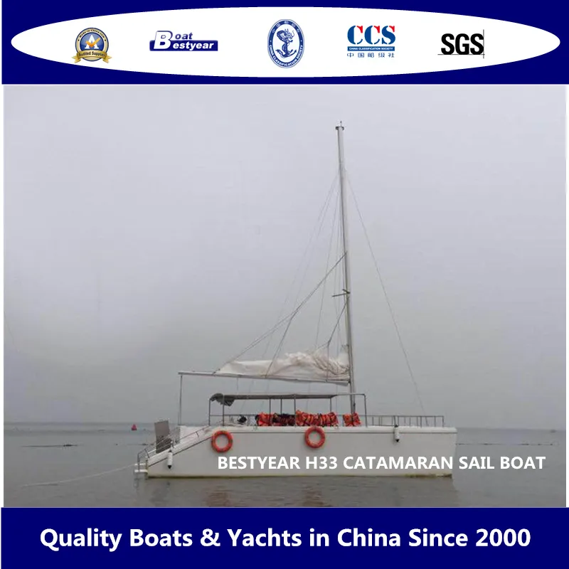 Fiberglass Catamaran Sail Boat H33 Deck