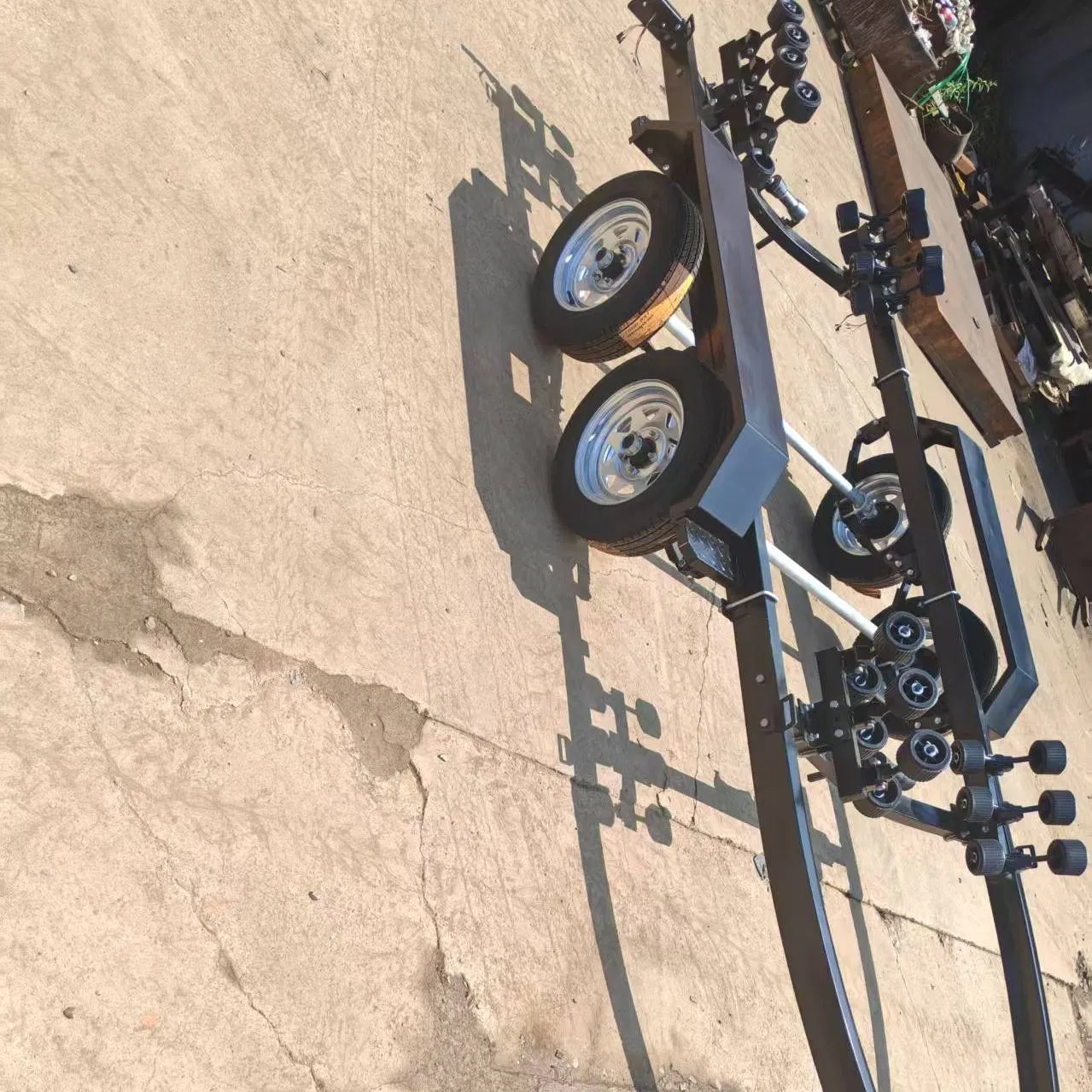 6-Meter Black Boat Trailer with Rollers