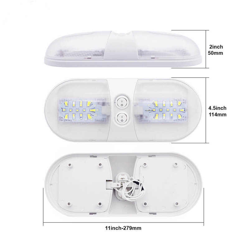12V LED RV Ceiling Dome Light Car Interior Lights 420lm RV Interior Lighting with Adjustable Switch for Trailer Camper Car RV Boat