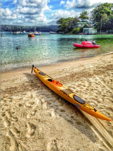 One Person Sit in Plastic Ocean Canoe
