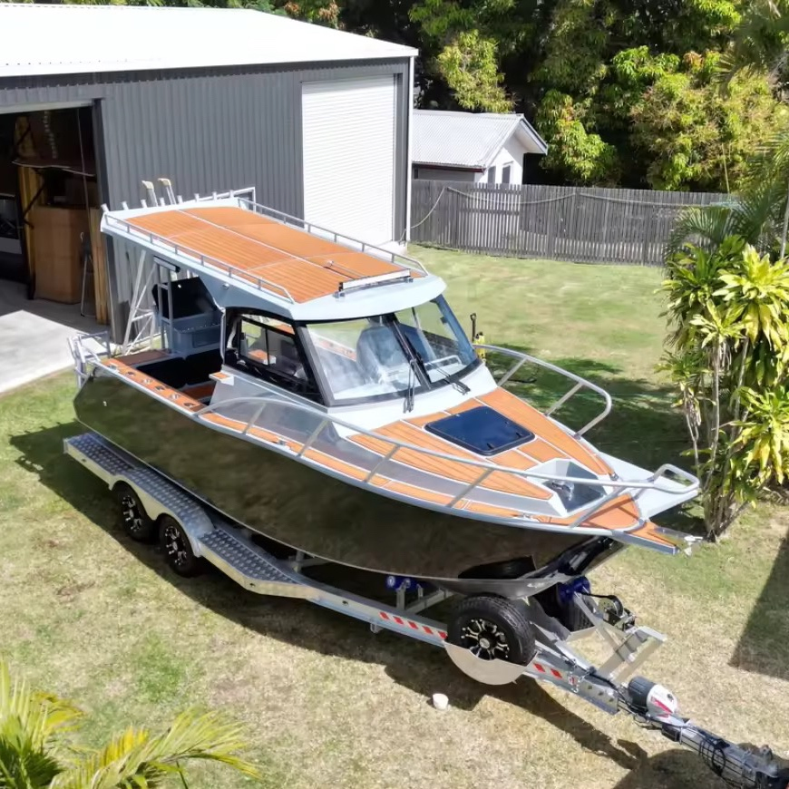 Profisher 6.85m Aluminum Cheap Speed Yacht Luxury Cabin Cruiser Ships China Aluminium Fishing Sea Boats Pleasure Vessels with Outboard Motor Engines Australia