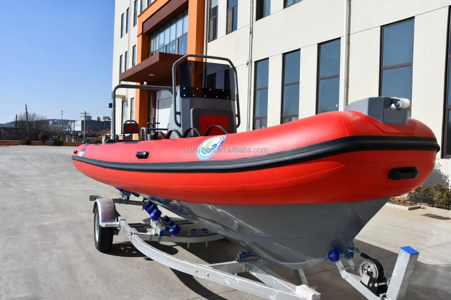 CE China Sport 22FT 620 Inflatable Rigid Orca Hypalon PVC Heavy Duty Rubber Luxury Fishing Family Deep V Aluminum Rib Boat