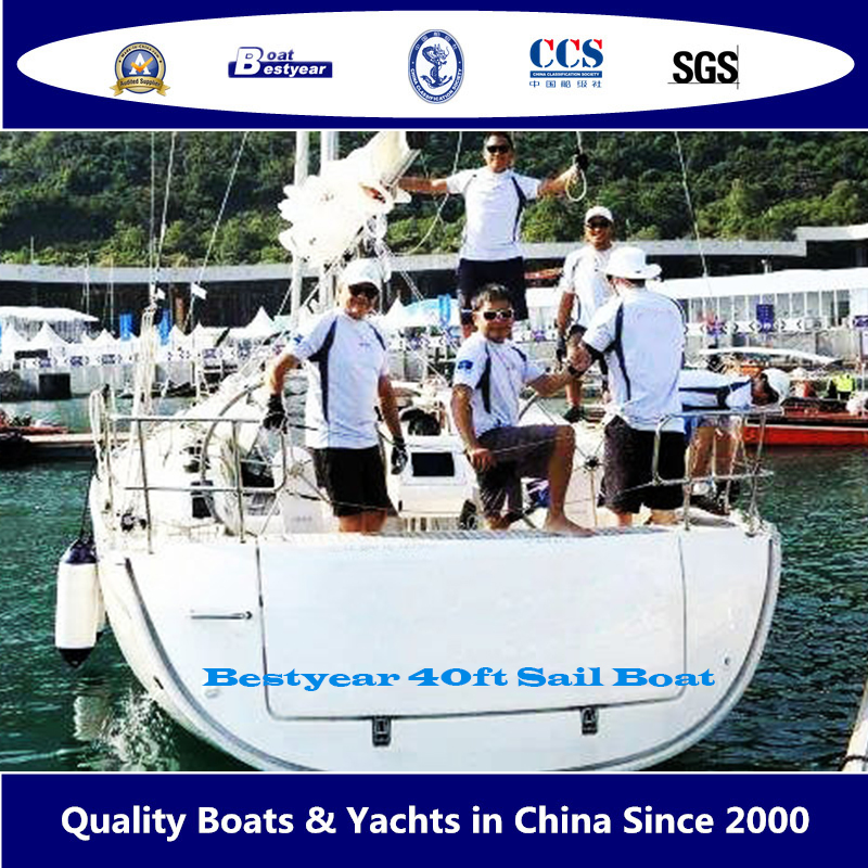 Bestyear 40FT Fiberglss Luxury Sail Boat for 12 Passengers