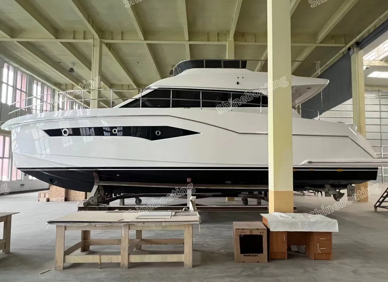 Shine50e Luxury Yacht Custom Fiberglass Boat Super Motor Yachts for Sale 50FT
