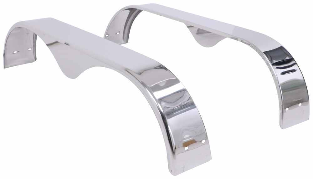 Stainless Steel Tandem Axle Teardrop Trailer Fenders for Boat Trailers - 14" Wheels