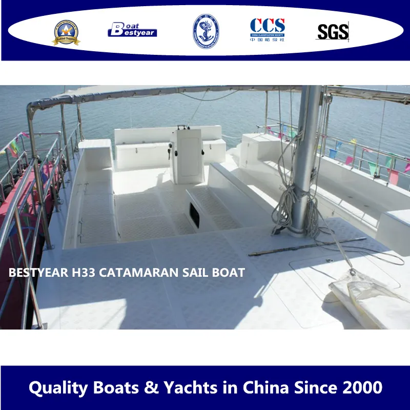 Fiberglass Catamaran Sail Boat H33 Side View