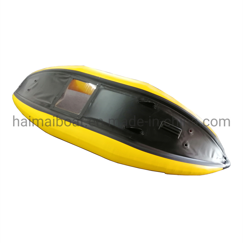 9FT 2.8m Single Person Using Whitewater Slalom Canoe Kayak 0.9mm PVC Inflatable Boats River Kayak Canoe with Perspex Glasses Underwater