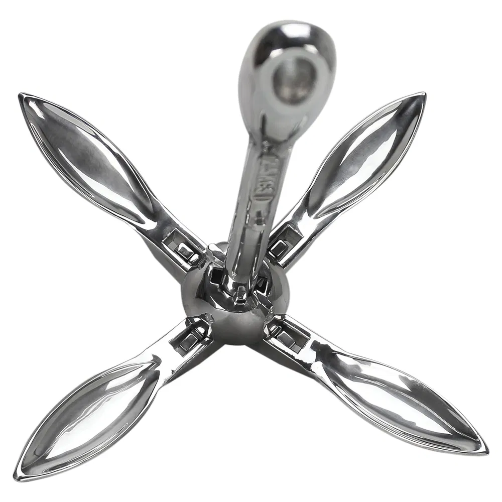 Reliable Performance Marine Boat Hardware Grapnel Folding Anchor High Polished AISI316 Stainless Steel for Boat