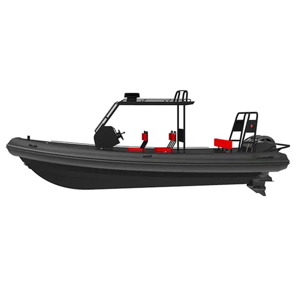 2024 New Products Rhib760 Fiberglass Hull Inflatable Sailing Boat with Outboard Engine
