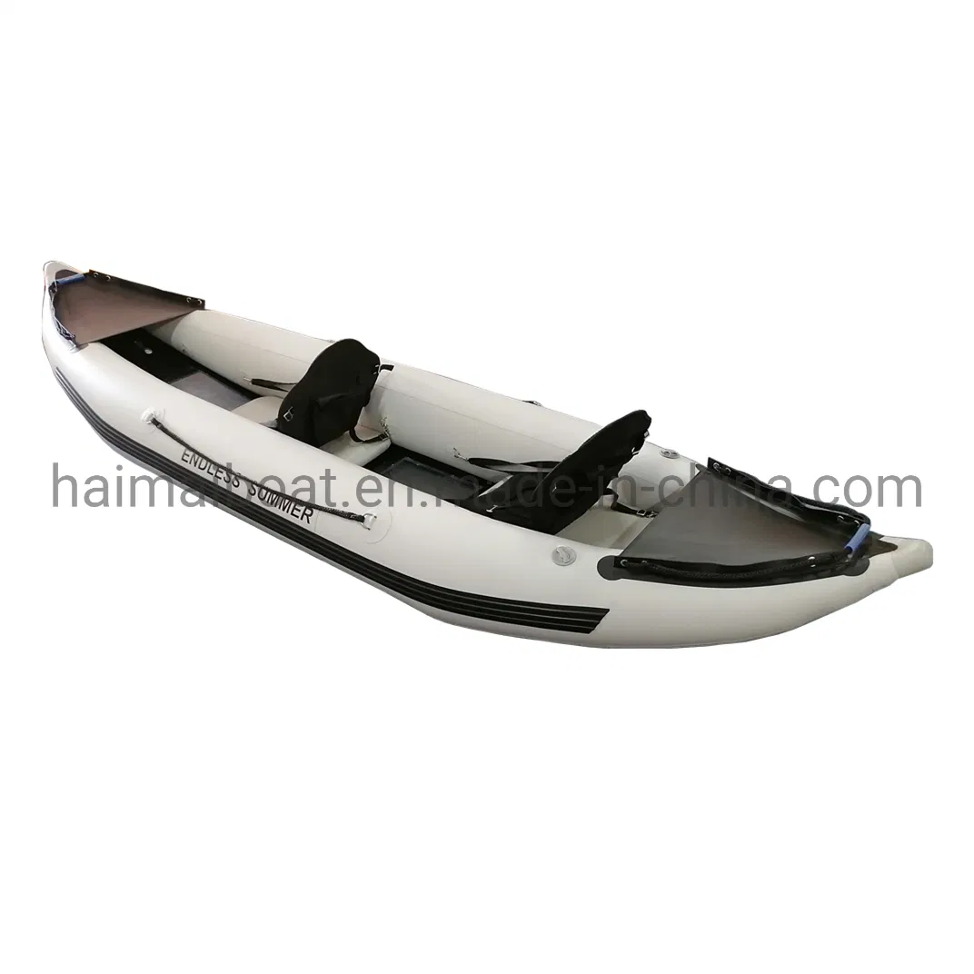 Chinese Sit on Top Fishing Playing Kayak Canoe with PVC Inflatable Pontoons Offshore Waterplay Fishery Canoe Fish Hunting Canoe for 2persons