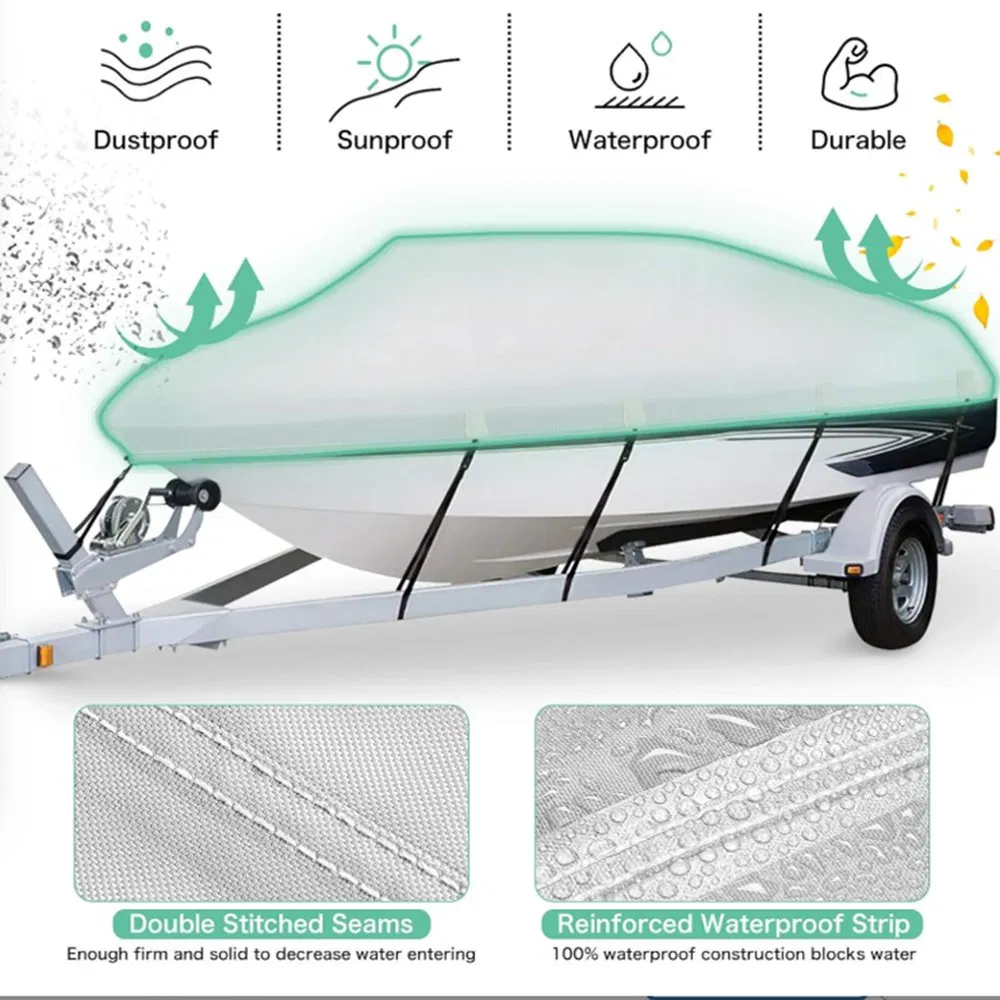 Upgraded 1200d T-Top Boat Cover 100% Waterproof Heavy Duty Tear-Resistant Polyester with Motor Cover for Center Console Boat with T Top Roof, 22'-24' Long Beam